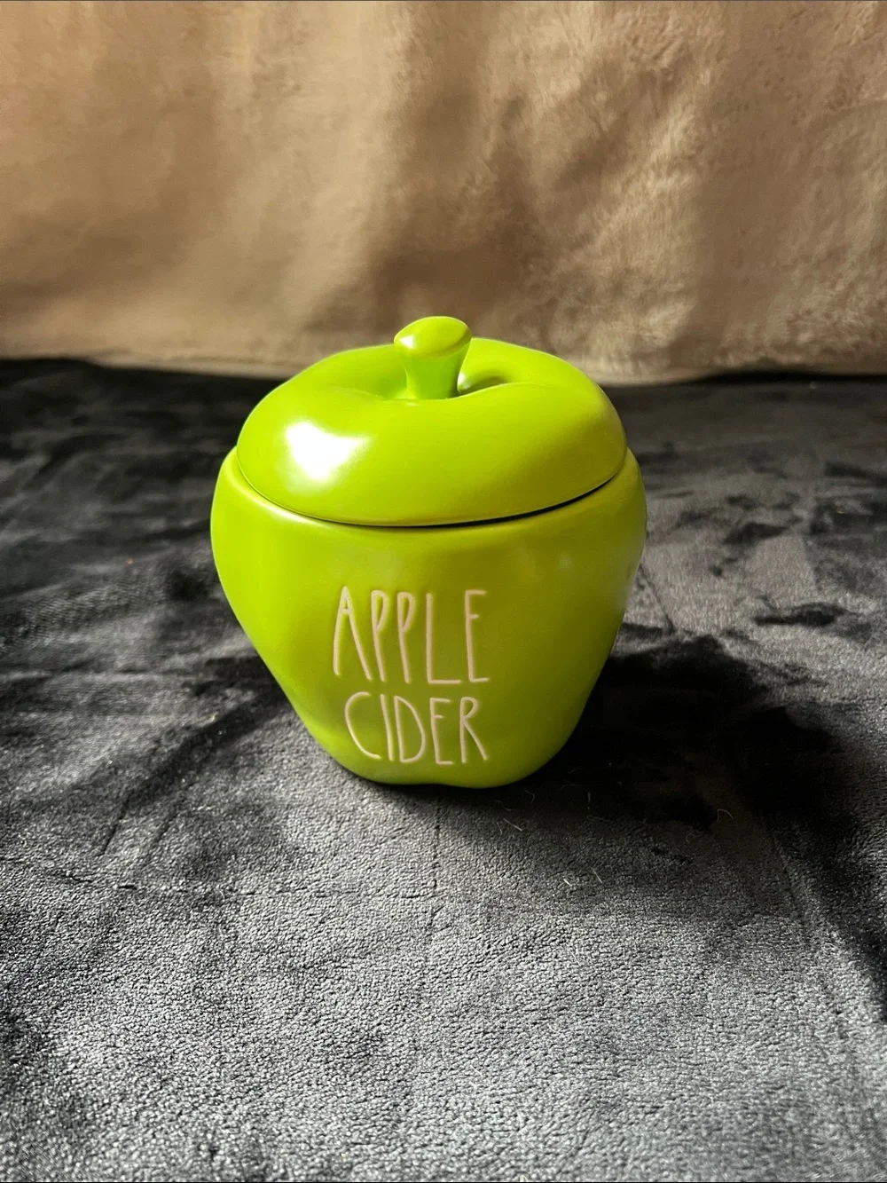 Apple Cider Green Ceramic Apple Jar - Home Kitchen candle